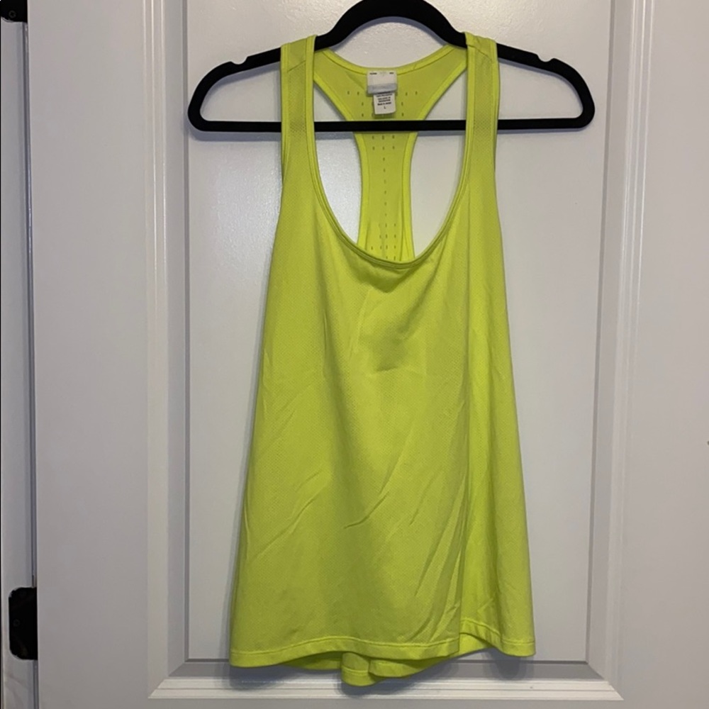 Neon yellow work out tank top